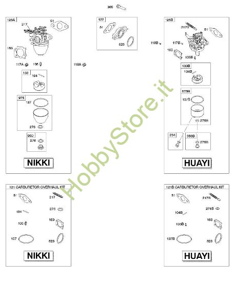 E - Carburatore, kit di revisione carburatore B&S - 10 €¦ 100802-0126-H8 brand Stihl